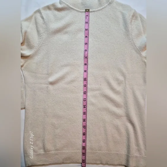 ​Talbots Petites Pure Cashmere Turtleneck Sweater - Cream Ivory - Petite Large - Picture 6 of 9